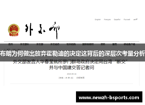 布朗为何做出放弃霍勒迪的决定这背后的深层次考量分析